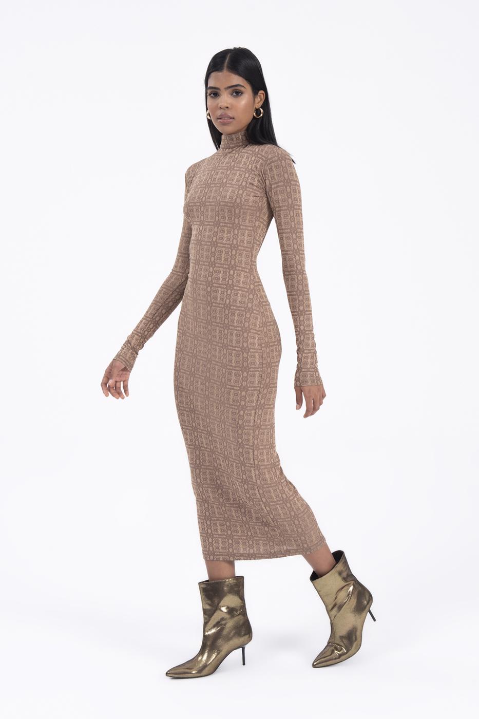 Bleistiftkleid mit langen Ärmeln