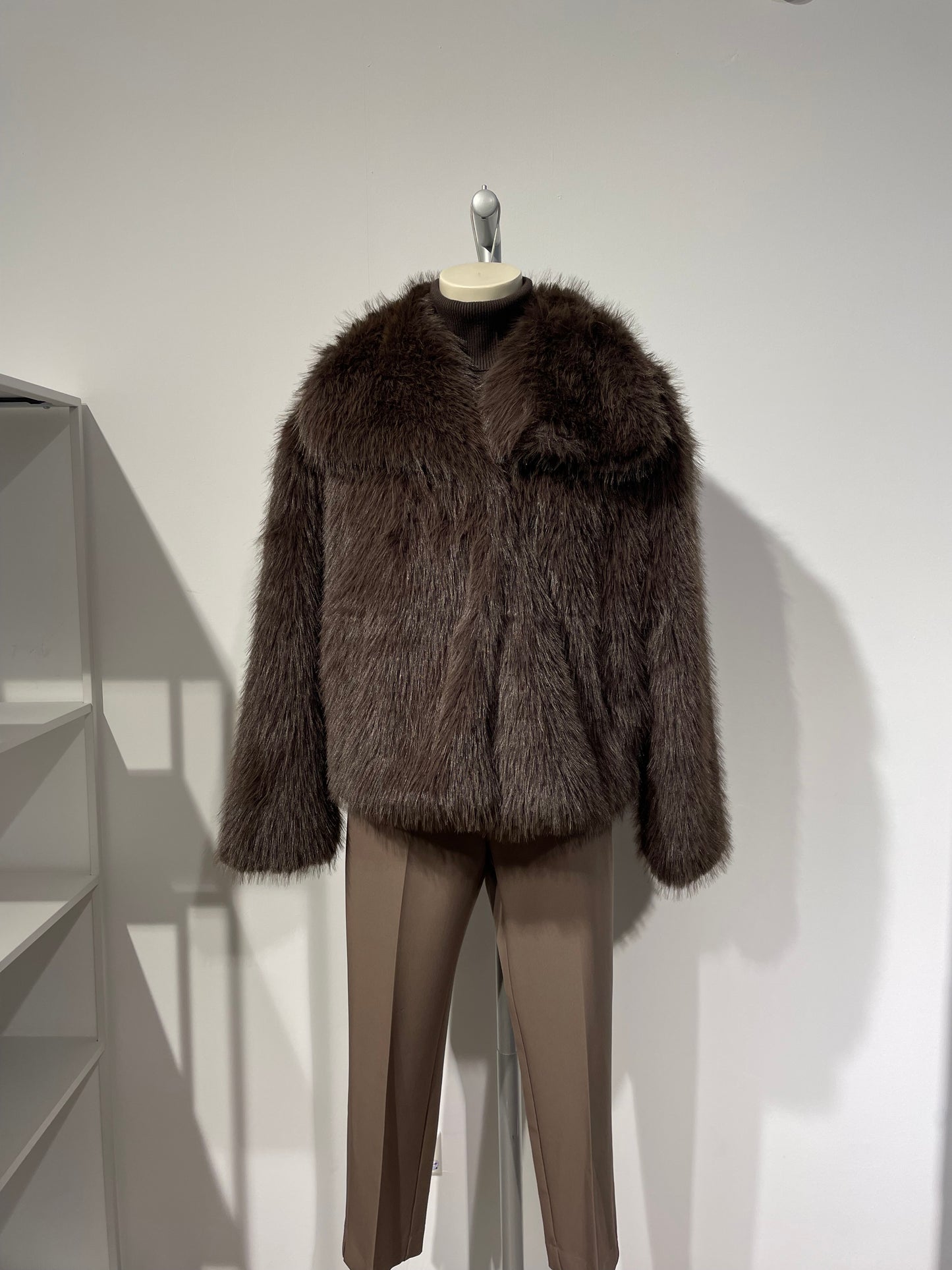 Pelzjacke nougat